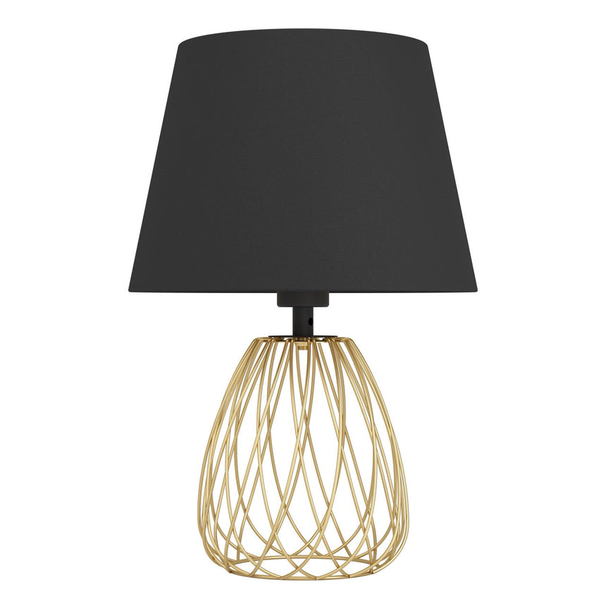 EGLO Jazminia Lámpara sobremesa acero textil latónnegro negrolatón 390039