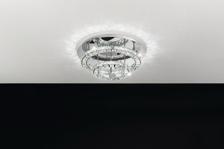 EGLO Toneria Plafón LED acero inoxidable cristal cromo claro 39003