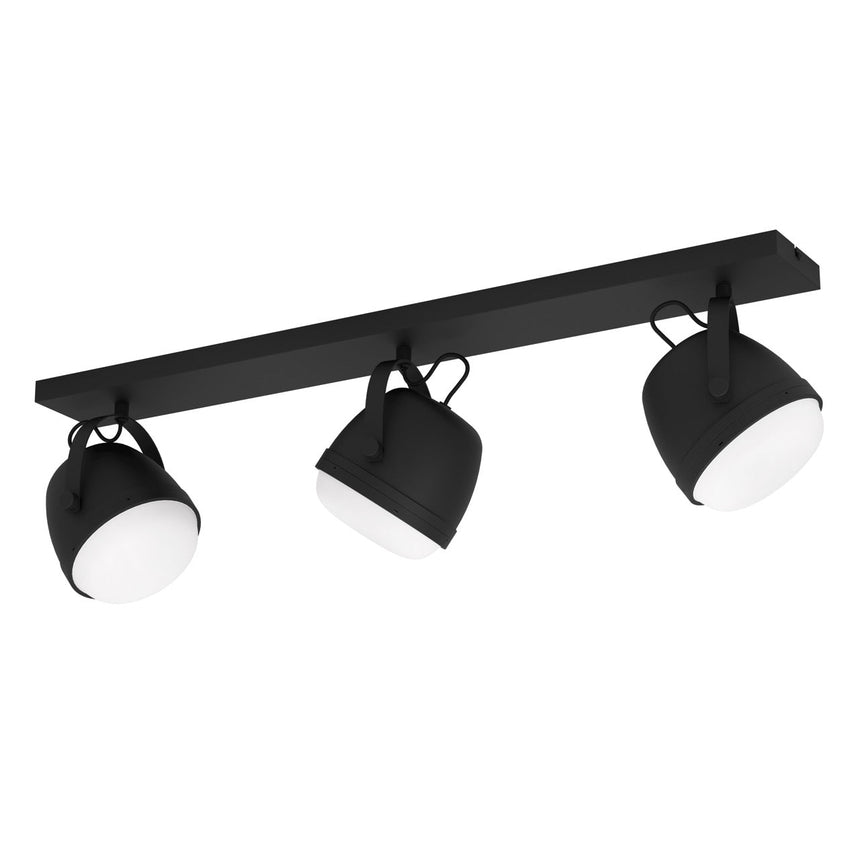 EGLO Upanema Plafón acero vidrio grabado negro blanco 390045