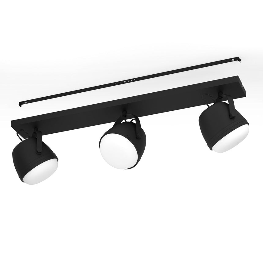 EGLO Upanema Plafón acero vidrio grabado negro blanco 390045