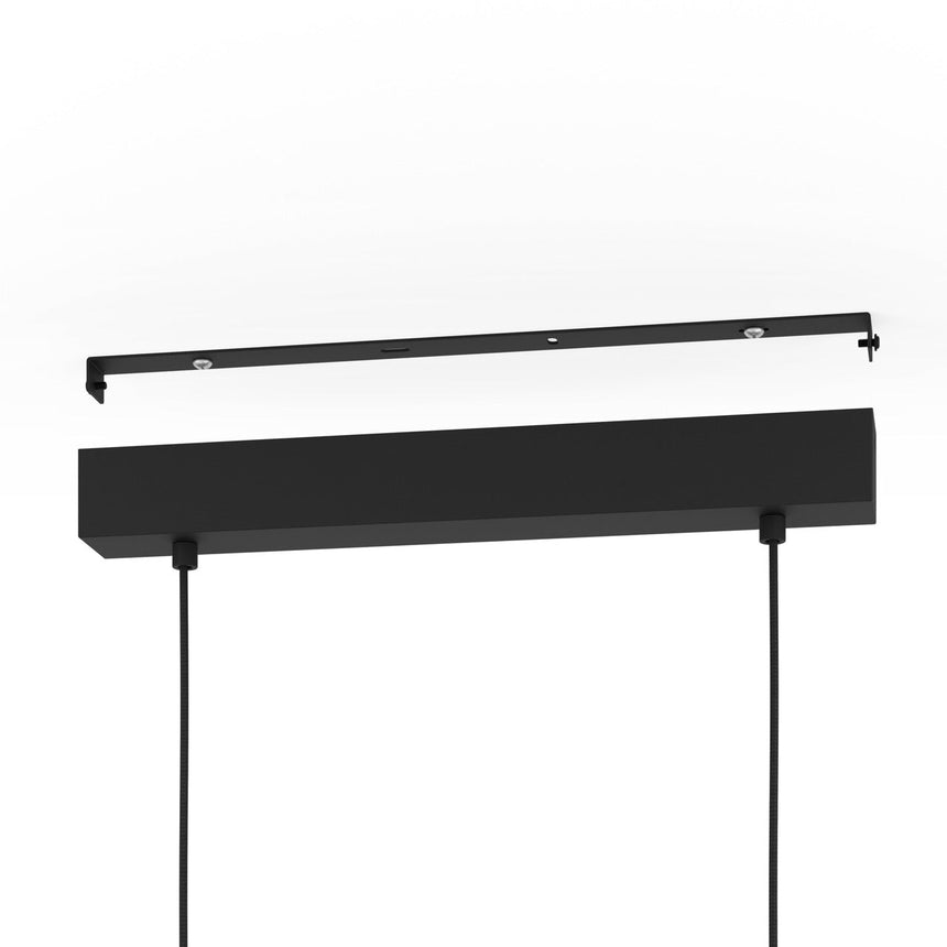 EGLO Upanema Lámpara de techo colgante acero vidrio grabado negro blanco 390046