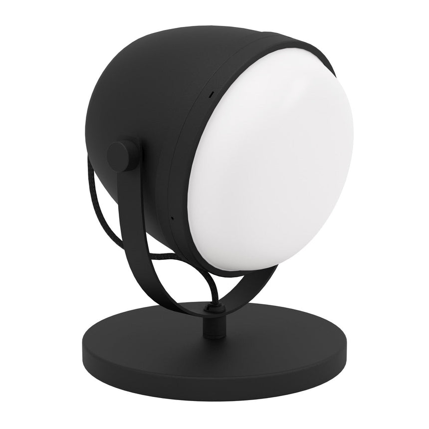 EGLO Upanema Lámpara sobremesa acero vidrio grabado negro blanco 390047