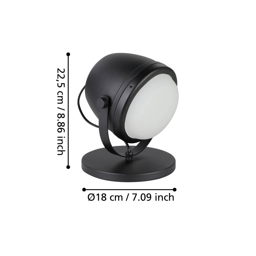 EGLO Upanema Lámpara sobremesa acero vidrio grabado negro blanco 390047