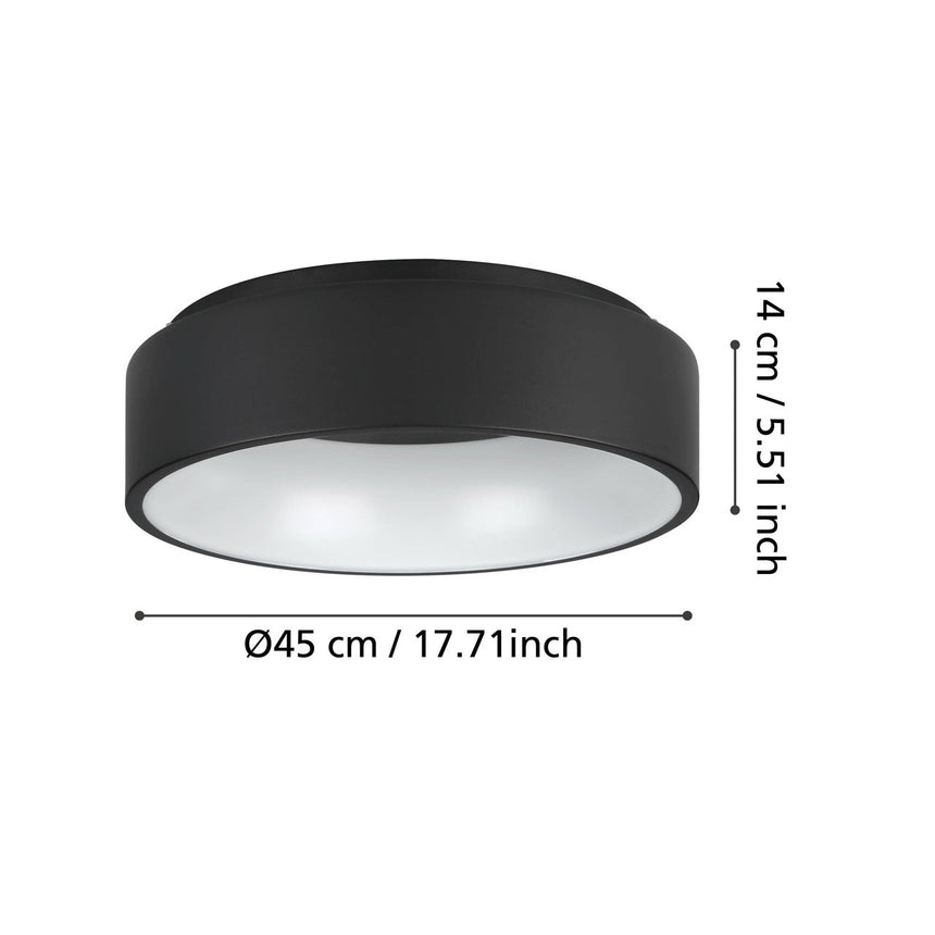 EGLO Marghera 2 Plafón LED regulable acero plástico negro blanco 390049