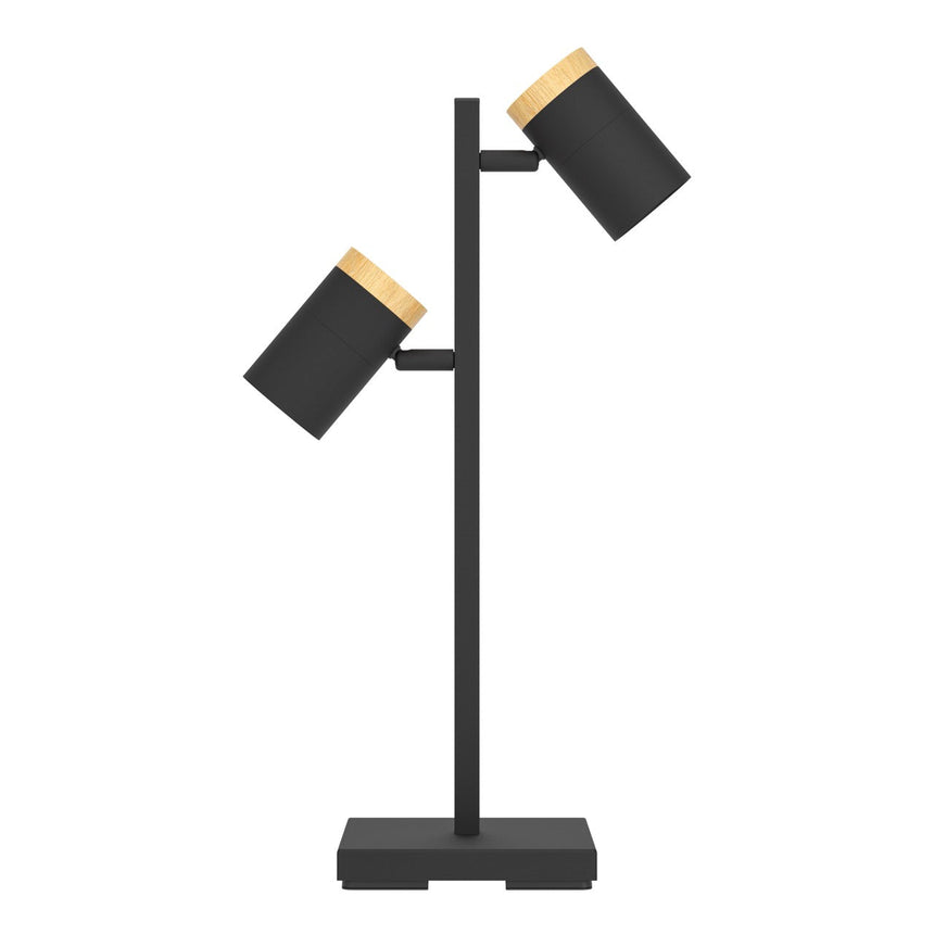 EGLO Cartagena Lámpara sobremesa LED aceromadera negrocafé 390069