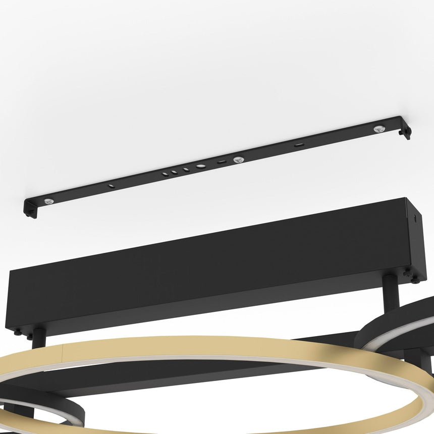 EGLO Lanacera Plafón LED regulable 2 luces aceroaluminio plástico negrooro blanco 390086