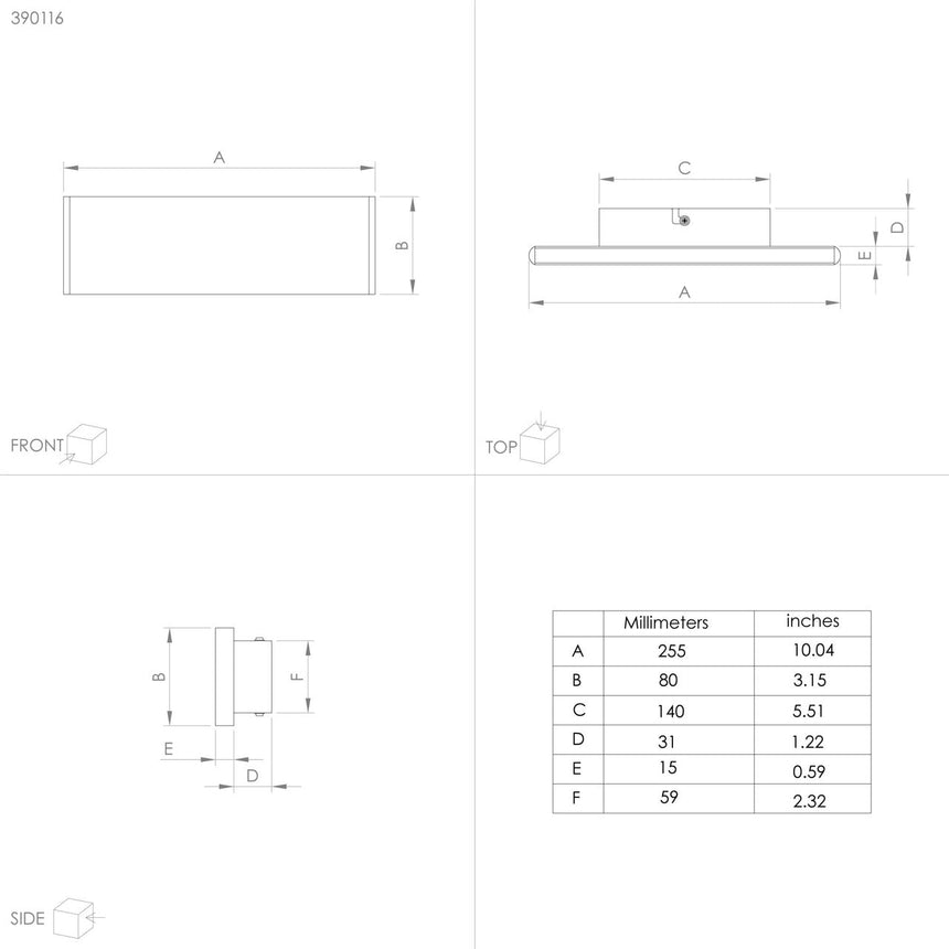 EGLO Climene Lámpara de pared LED aluminio plástico negro blanco 390116