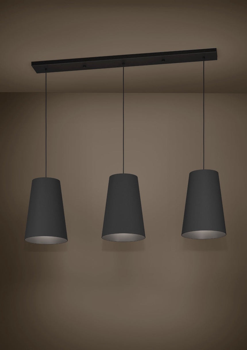 EGLO Petrosa Lámpara de techo colgante acero textil negro negro 390133