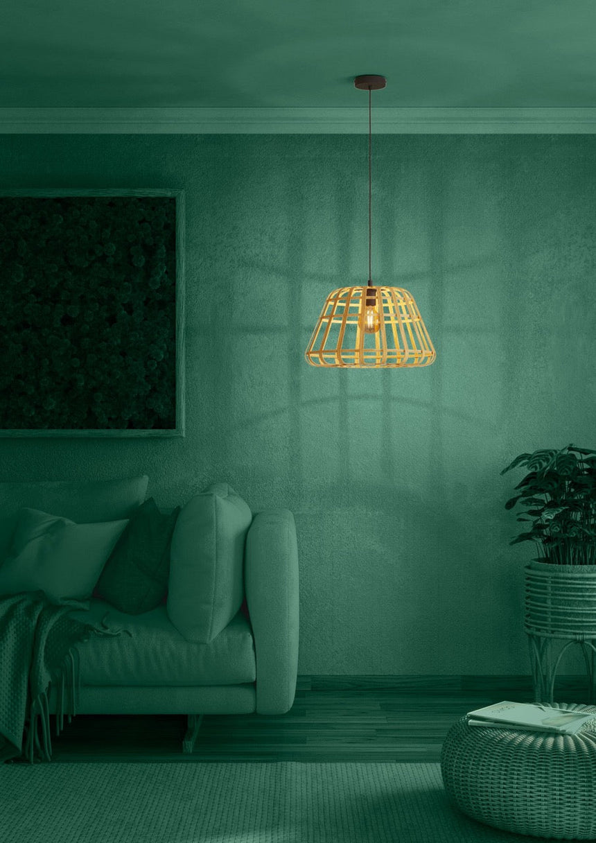 EGLO Montezuelo Lámpara de techo colgante acero madera negro naturaleza 390151