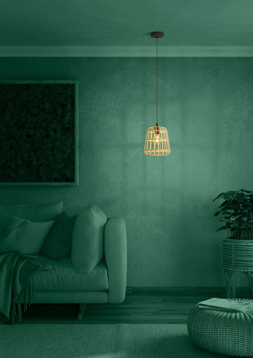 EGLO Montezuelo Lámpara de techo colgante acero madera negro naturaleza 390152