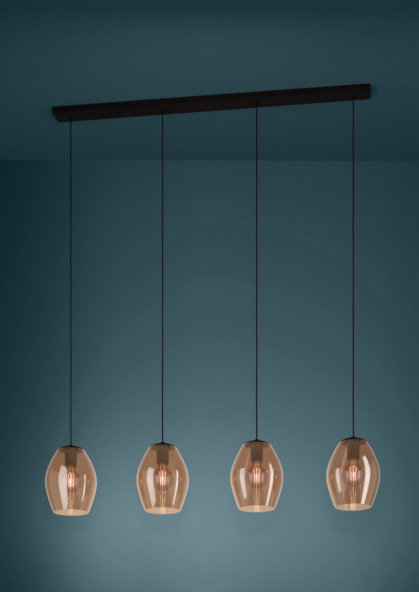 EGLO Estanys 1 Lámpara de techo colgante acero vidrio negro - 390162