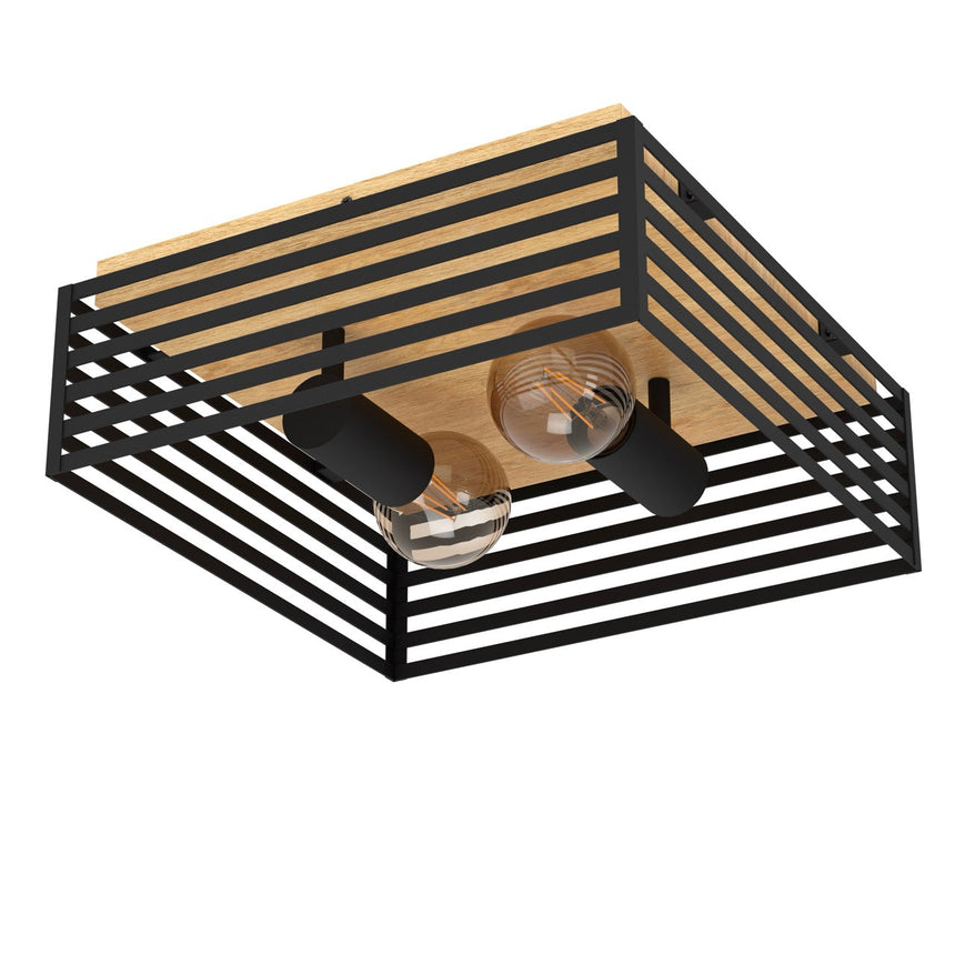 EGLO Cidraz Plafón aceromadera negrocafé 390163