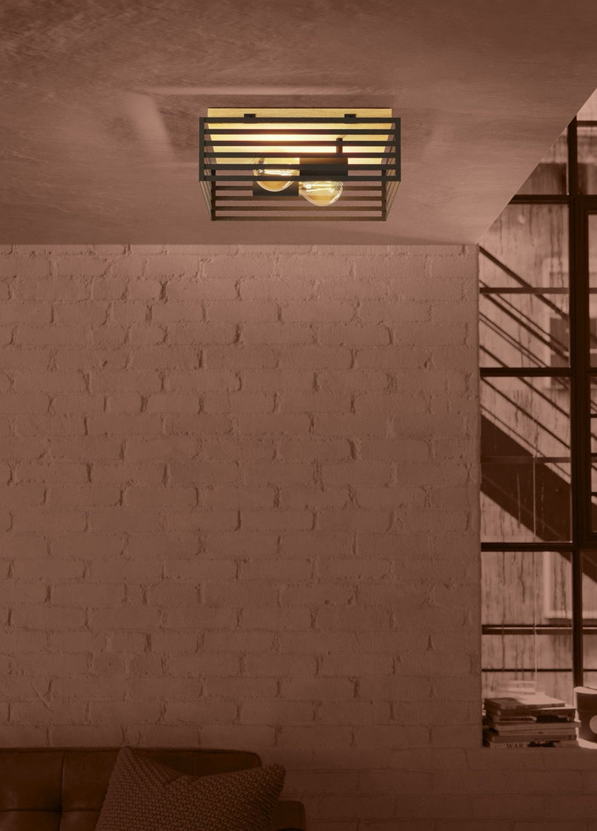 EGLO Cidraz Plafón aceromadera negrocafé 390163