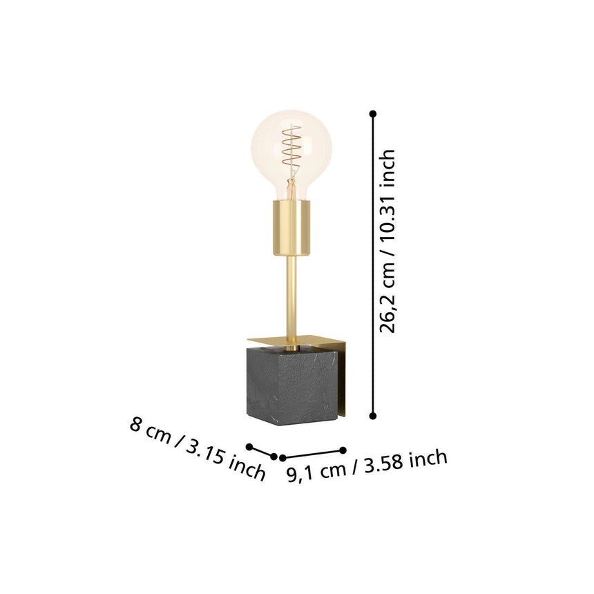 EGLO Carmita Lámpara sobremesa aceropiedra latón cepilladonegro 390168