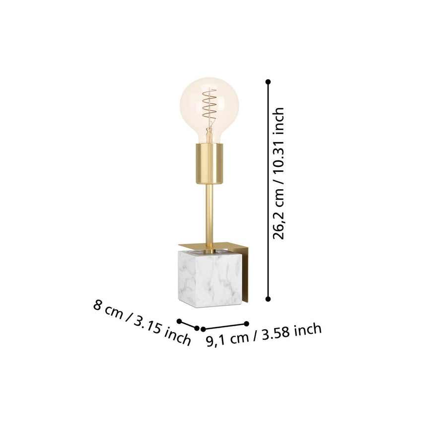 EGLO Carmita Lámpara sobremesa aceropiedra latón cepilladoblanco 390169
