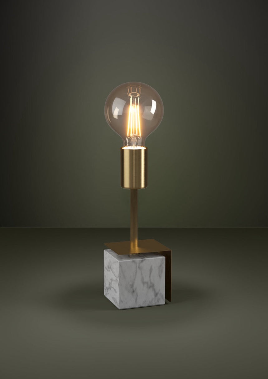 EGLO Carmita Lámpara sobremesa aceropiedra latón cepilladoblanco 390169