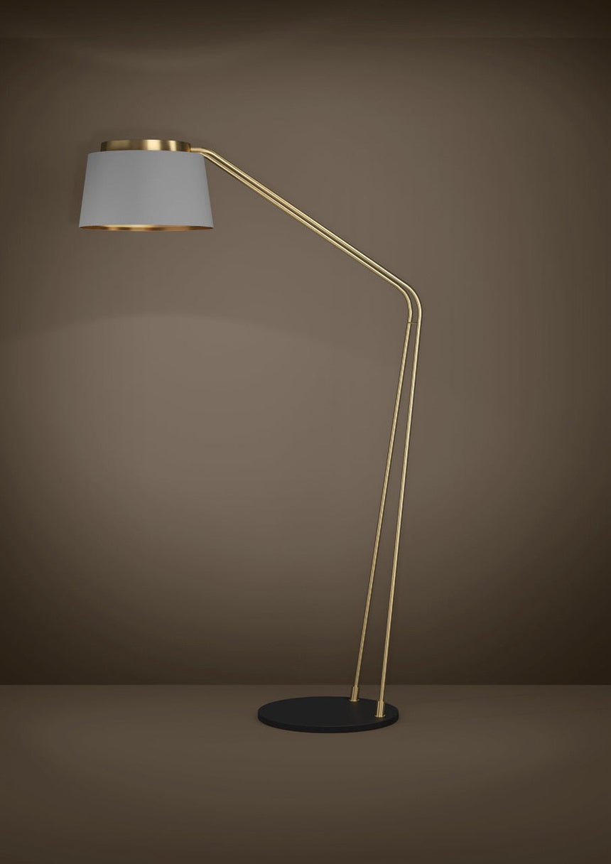 EGLO Almerimar Lámpara de pie acero textil negrolatón cepillado - 390174