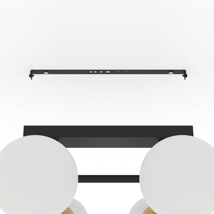 EGLO Paz Plafón acero vidrio opalino mate negrolatón cepillado blanco 390176