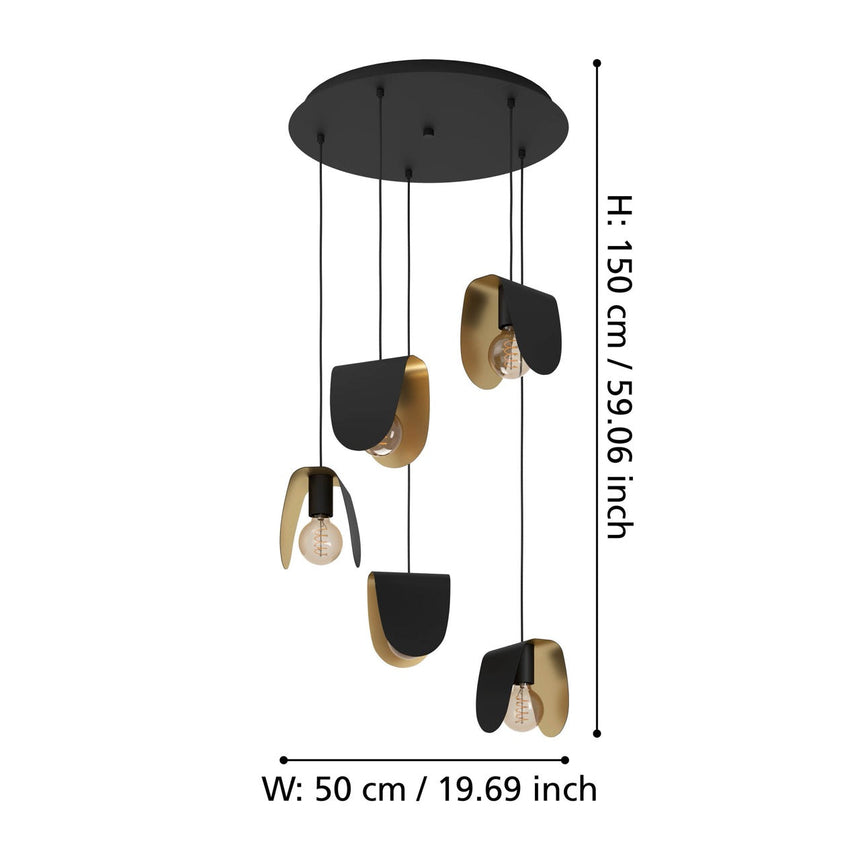 EGLO Serenara Lámpara de techo colgante acero negrooro 390183