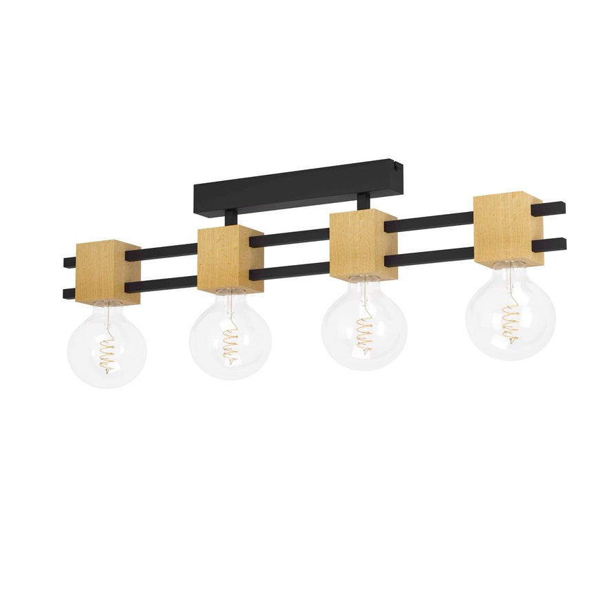 EGLO Levantara Plafón aceromadera negrocafé 390189