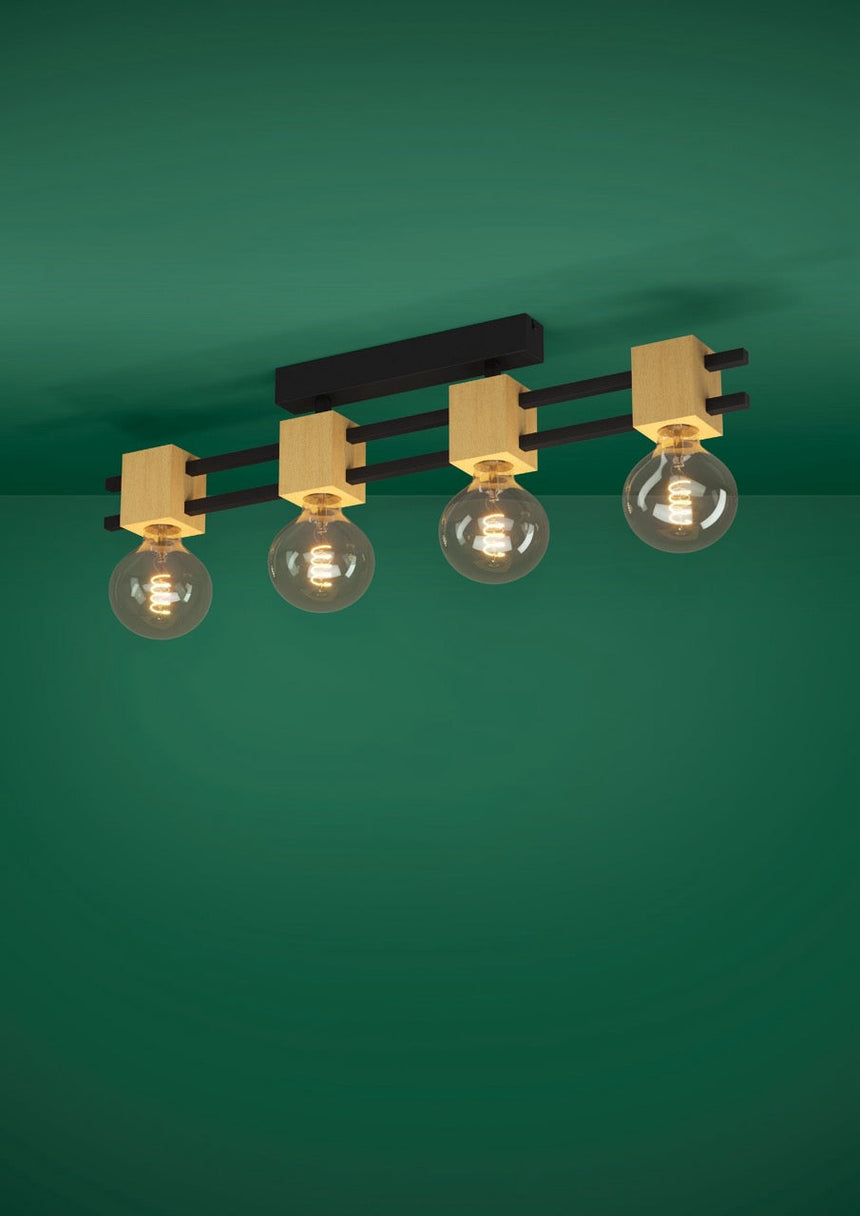 EGLO Levantara Plafón aceromadera negrocafé 390189