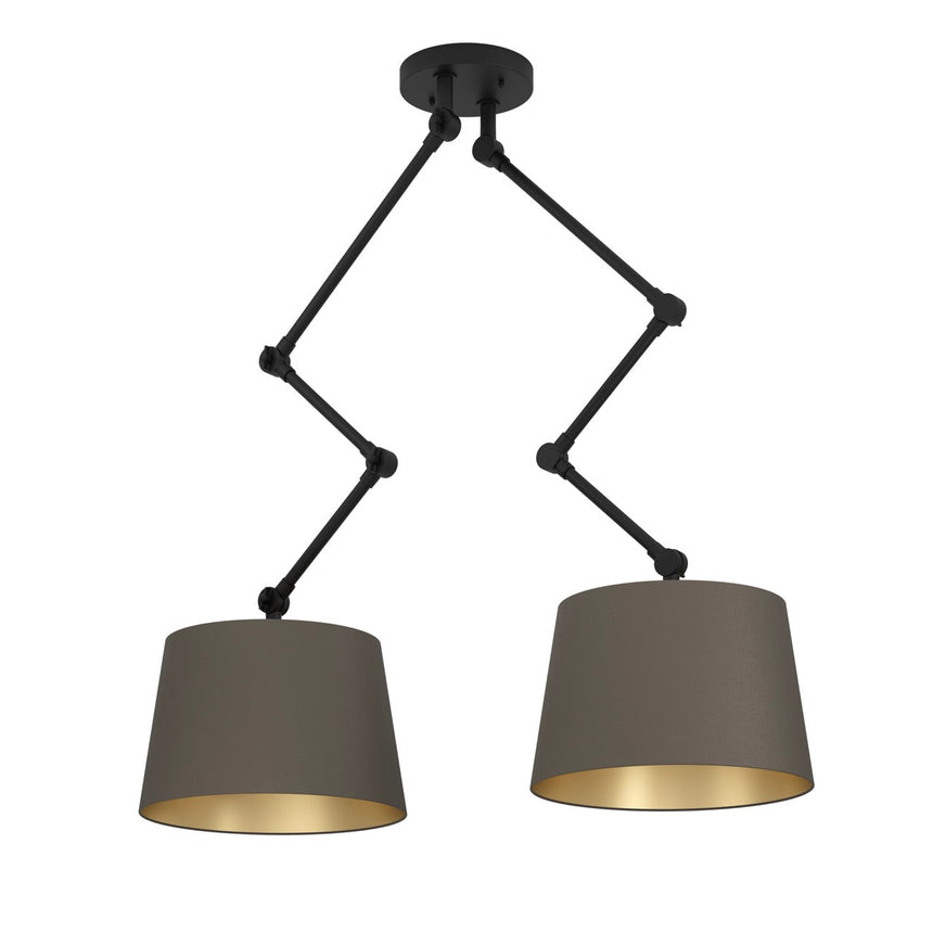 EGLO Pistunio Plafón acero textil negro cappuccinolatón 390199