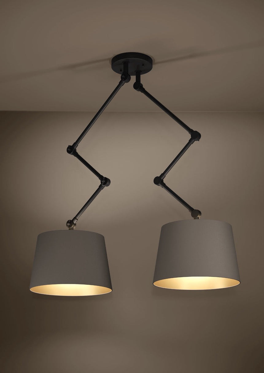 EGLO Pistunio Plafón acero textil negro cappuccinolatón 390199