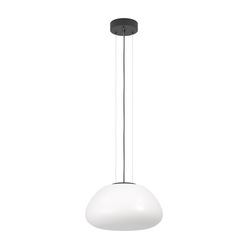 EGLO Balmes Lámpara de techo colgante acero vidrio opalino mate negro blanco 390201