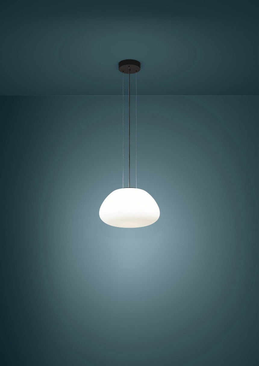 EGLO Balmes Lámpara de techo colgante acero vidrio opalino mate negro blanco 390201