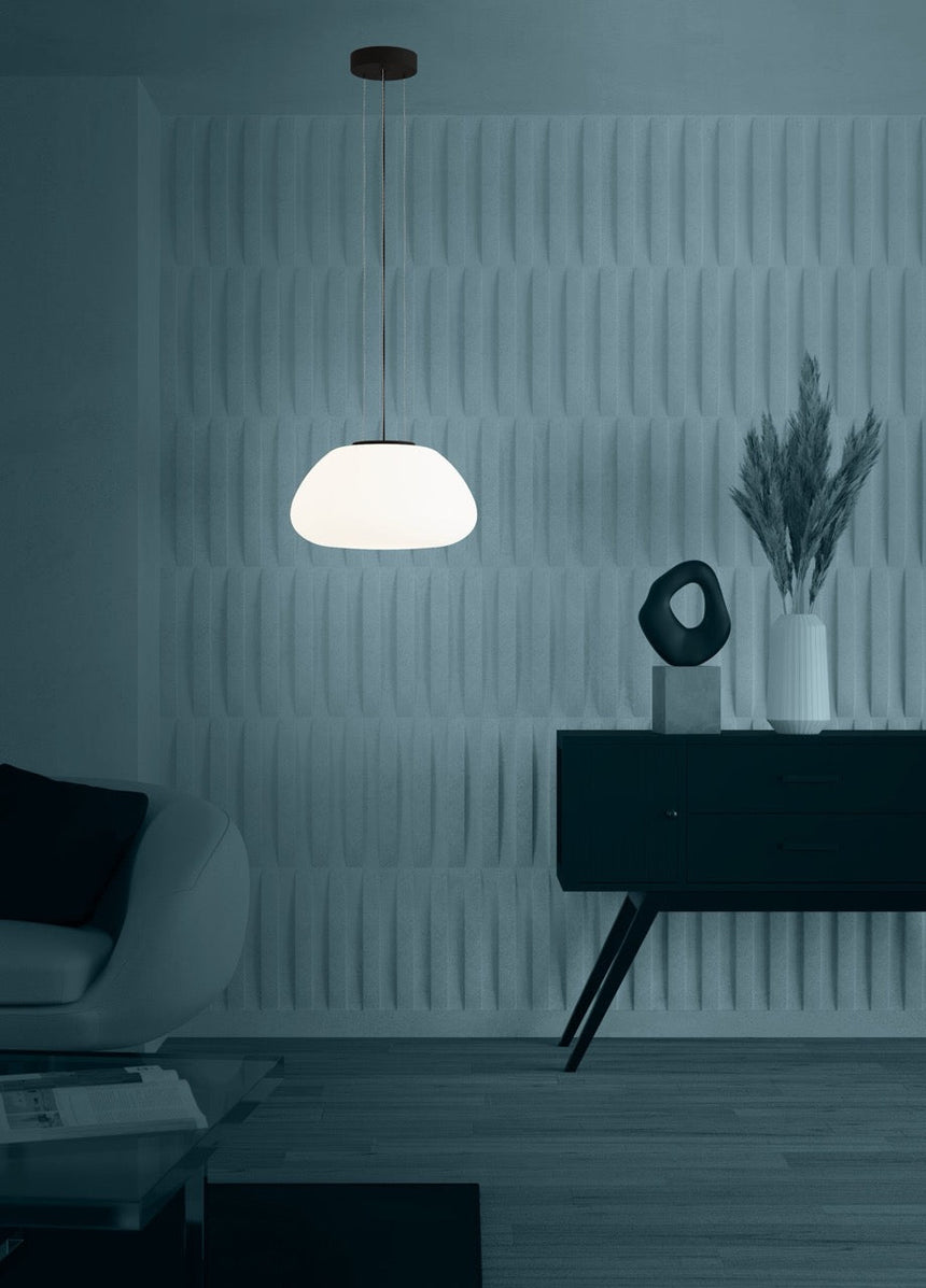 EGLO Balmes Lámpara de techo colgante acero vidrio opalino mate negro blanco 390201