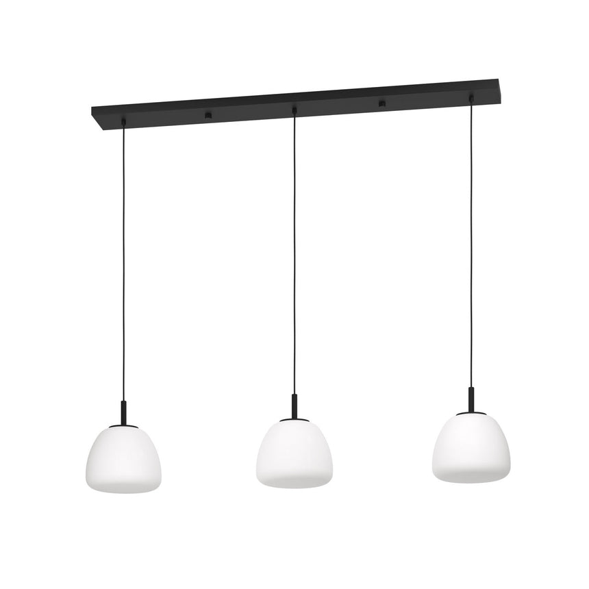 EGLO Balmes Lámpara de techo colgante acero vidrio opalino mate negro blanco 390202