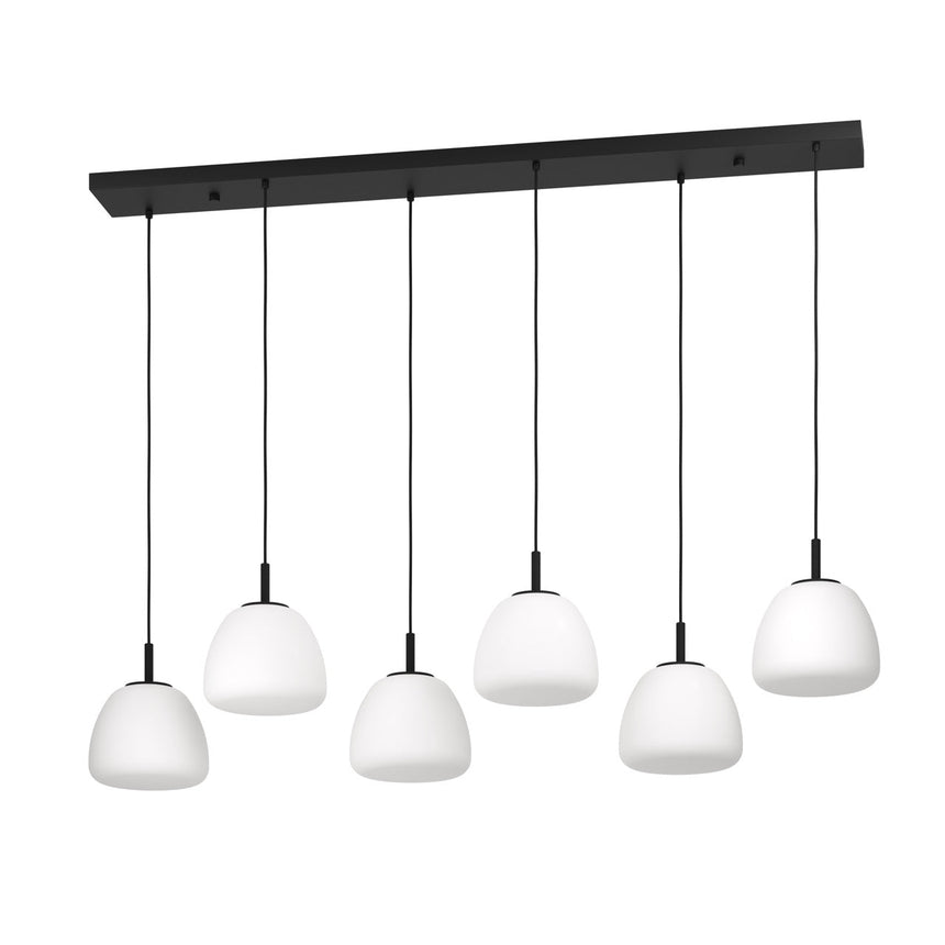 EGLO Balmes Lámpara de techo colgante acero vidrio opalino mate negro blanco 390203