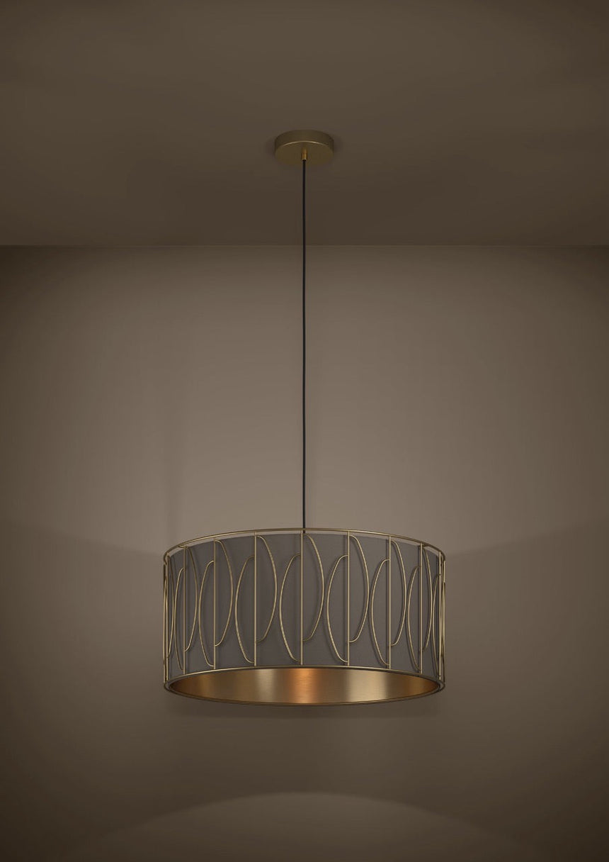 EGLO Corojal Lámpara de techo colgante acero textil dorado cappuccinolatón 390206