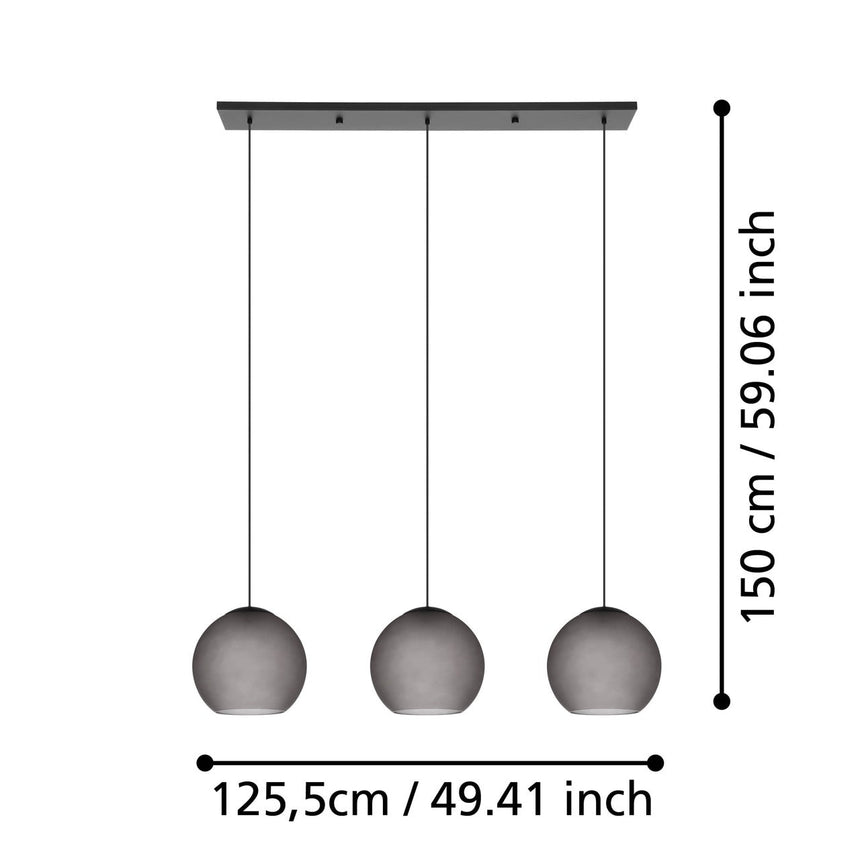 EGLO Arangona Lámpara de techo colgante acero vidrio negro - 390214