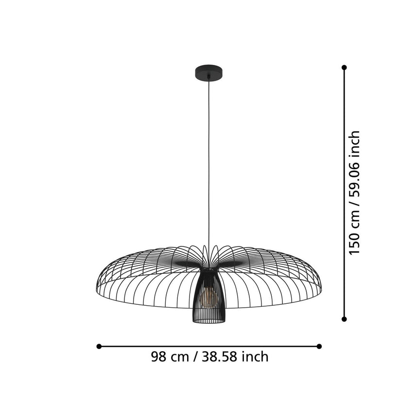 EGLO Champerico Lámpara de techo colgante acero negro 390217