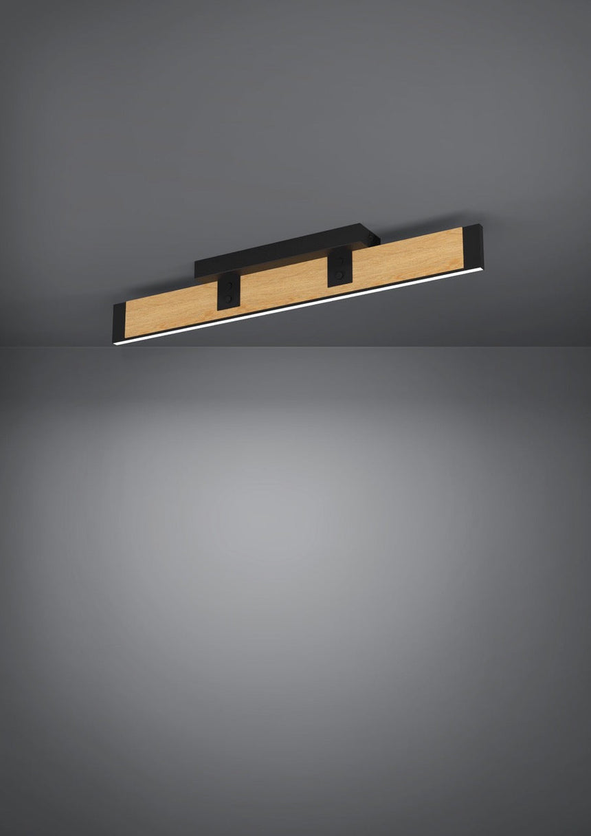 EGLO Caminarro Plafón LED regulable aceromadera negrocafé 390224