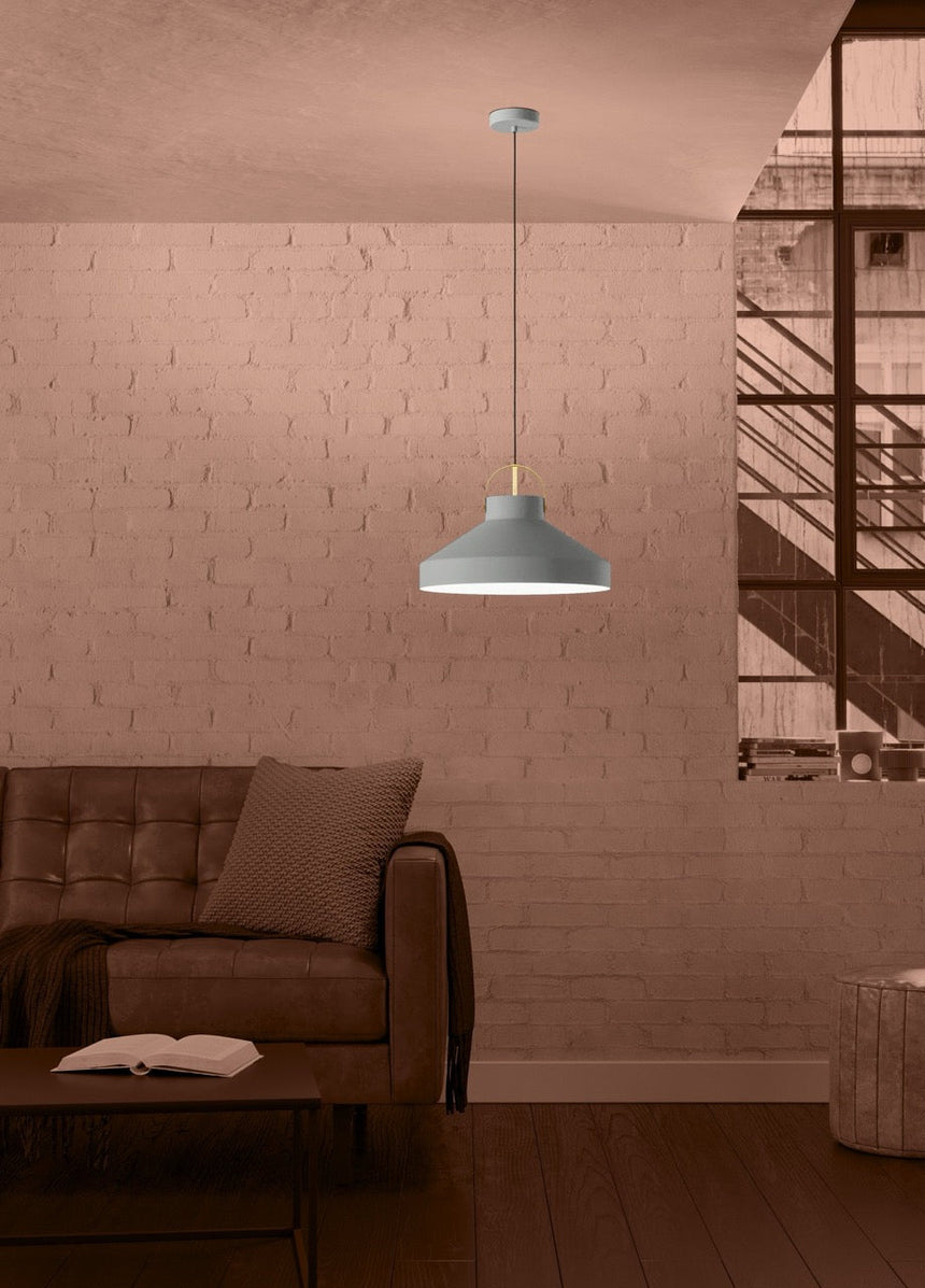 EGLO Estepona Lámpara de techo colgante acero grislatón cepillado 390226