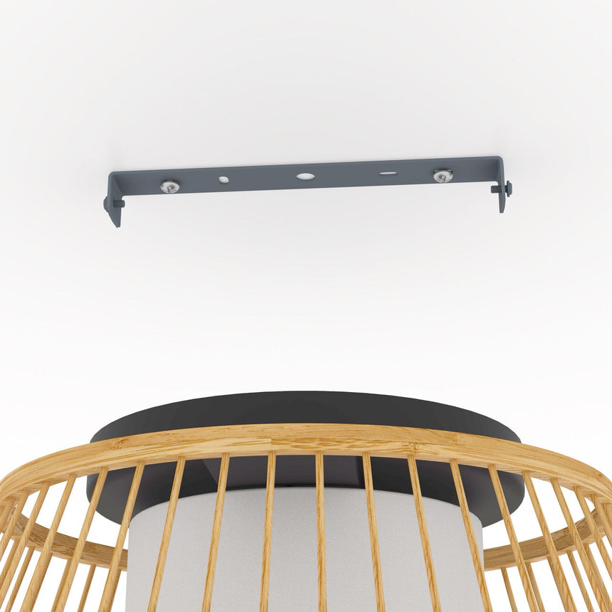 EGLO Monterroso Plafón acero maderatela negro naturalezablanco 390232