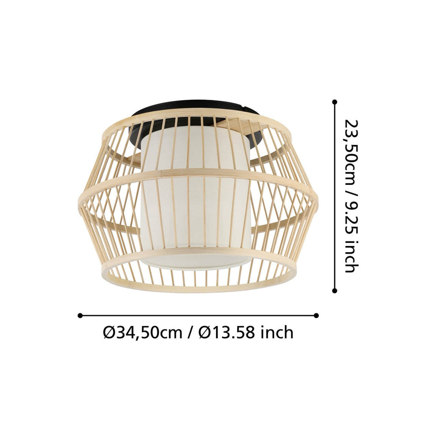 EGLO Monterroso Plafón acero maderatela negro naturalezablanco 390232