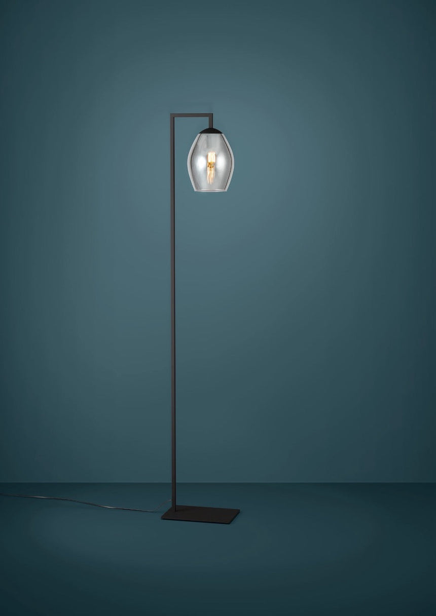 EGLO Estanys Lámpara de pie acero vidrio vaporizado negro negro transparente 390256