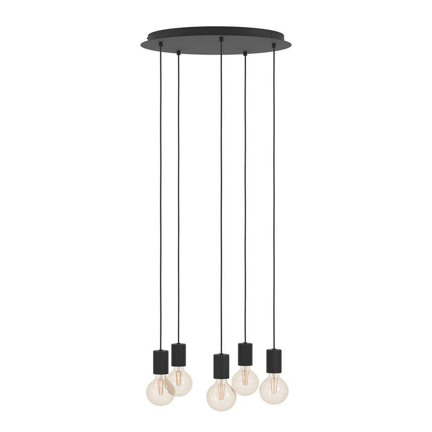 EGLO Huebro Lámpara de techo colgante acero negro 390267