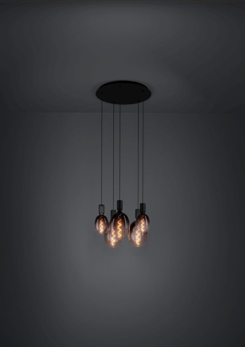 EGLO Huebro Lámpara de techo colgante acero negro 390267