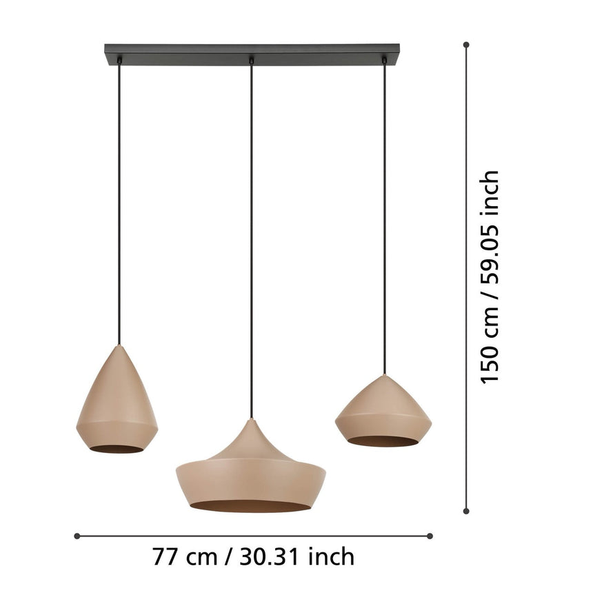 EGLO Torremolinos Lámpara de techo colgante acero acero negro arena 390269