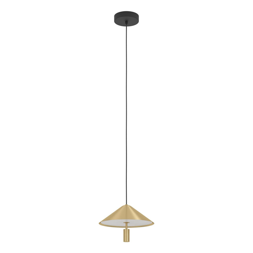 EGLO Paraguay Lámpara de techo colgante LED acero plástico negrolatón cepillado blanco 390271