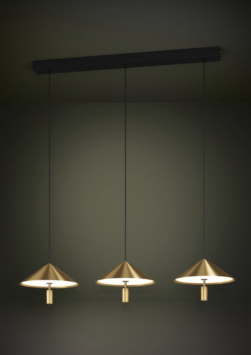 EGLO Paraguay Lámpara de techo colgante LED regulable acero plástico negrolatón cepillado blanco 390272