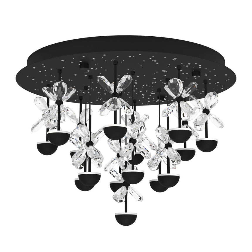 EGLO Pianopoli 2 Plafón LED regulable acero cristal negro claro 390275