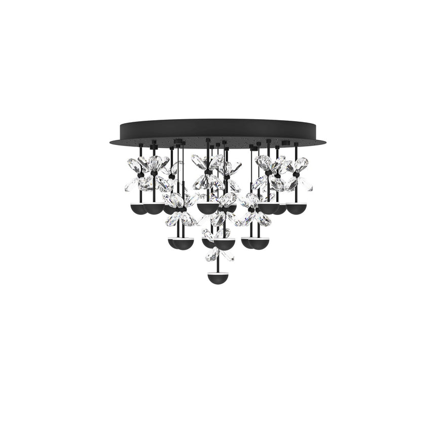 EGLO Pianopoli 2 Plafón LED regulable acero cristal negro claro 390275