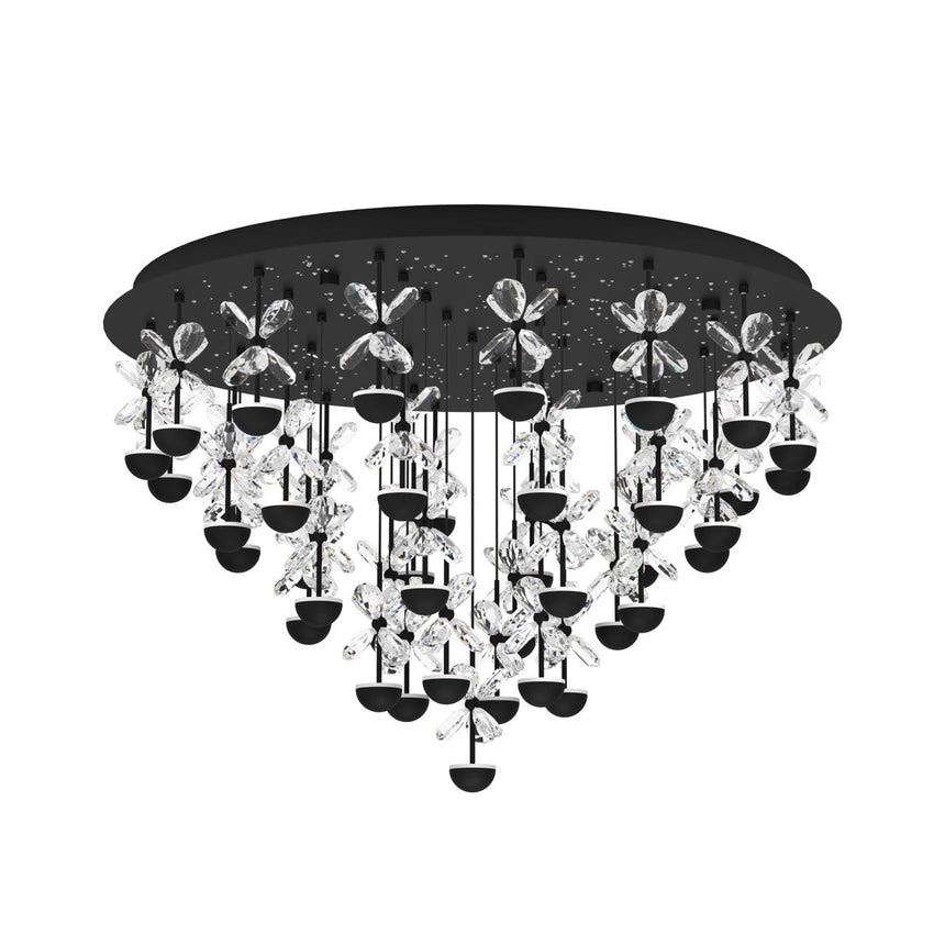 EGLO Pianopoli 2 Plafón LED regulable acero cristal negro claro 390276