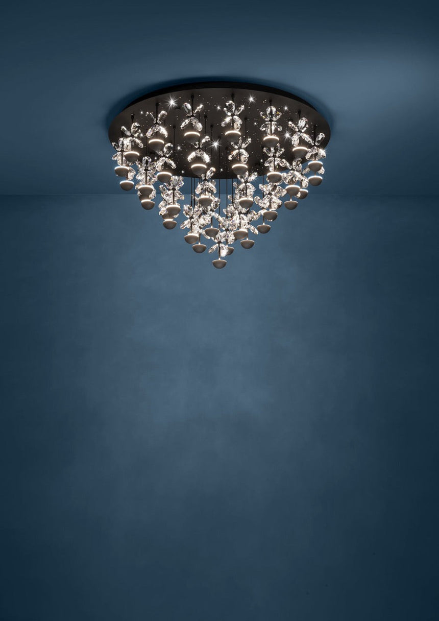 EGLO Pianopoli 2 Plafón LED regulable acero cristal negro claro 390276