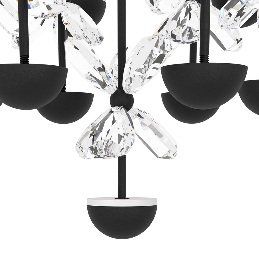 EGLO Pianopoli 2 Lámpara de techo colgante LED regulable acero cristal negro claro 390277